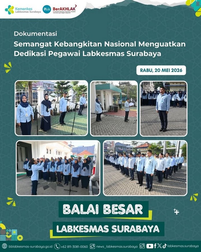 Labkesmas Surabaya melaksanakan upacara peringatan Hari Kebangkitan Nasional