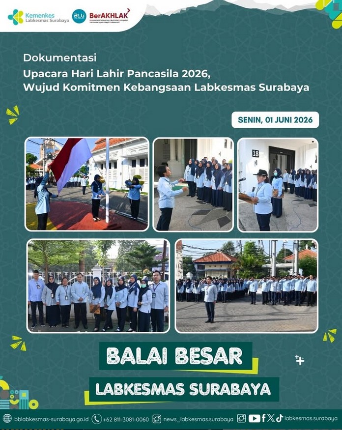 Upacara Hari Lahir Pancasila 2026, Wujud Komitmen Kebangsaan Labkesmas Surabaya